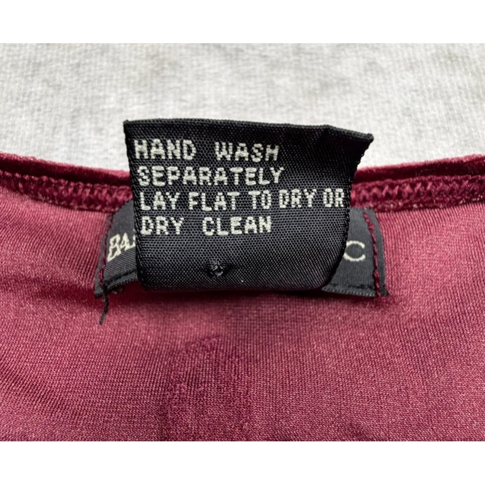 Banana Republic Vintage Womens Medium Crushed Velvet Top Burgundy Made in Italy - Picture 4 of 8